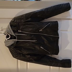 Streetwear society faux leather jacket. Size small